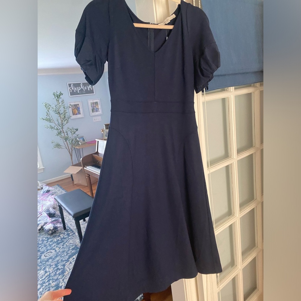 Loft Navy MIDI Dress size 2